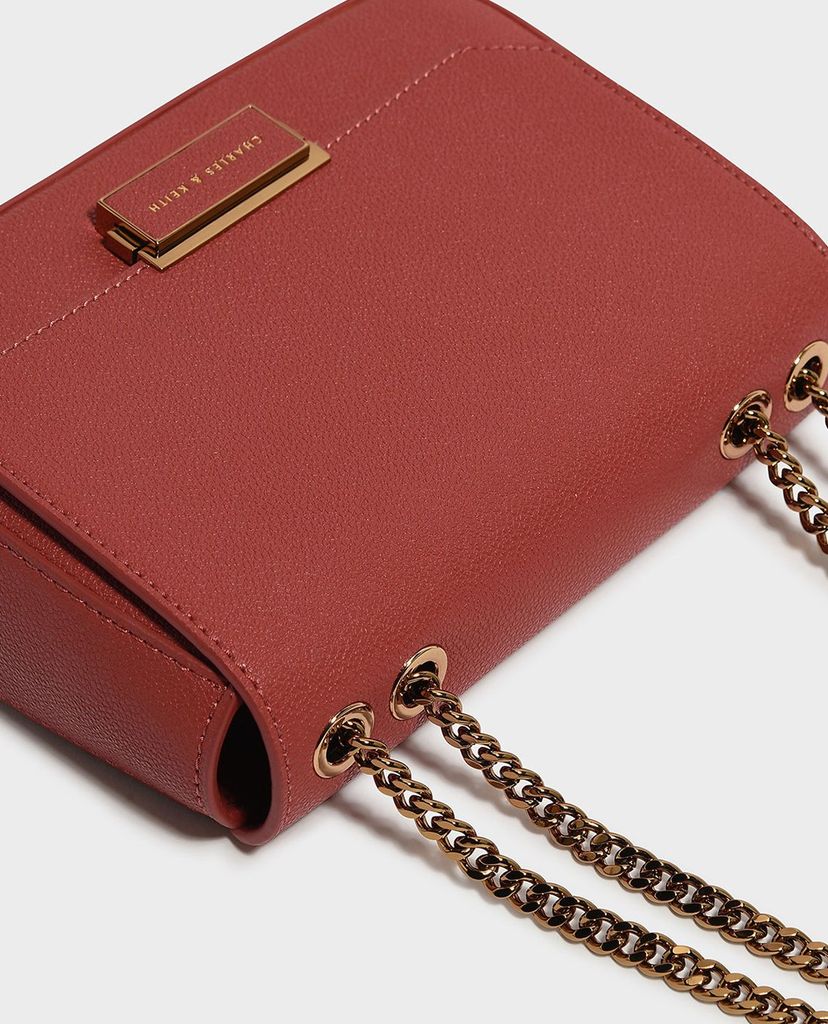 CHARLES & KEITH - Túi đeo chéo nữ chữ nhật Classic Push Lock
