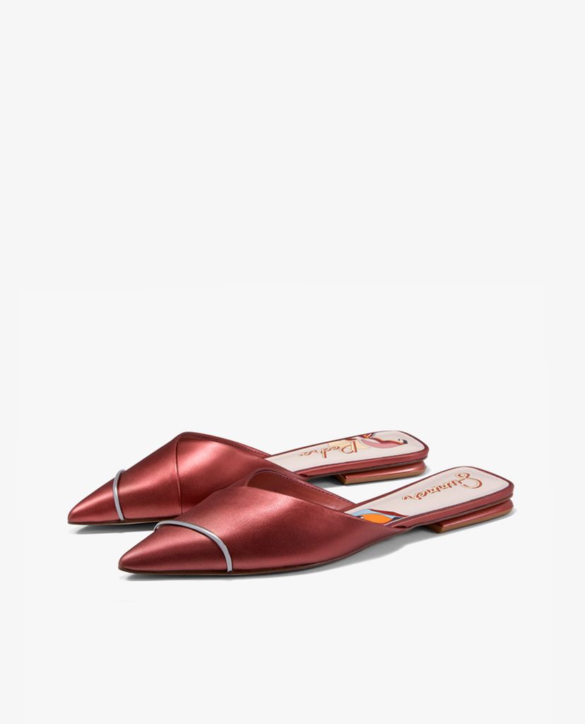 PEDRO - Giày đế bệt nữ mũi nhọn Satin Slip On