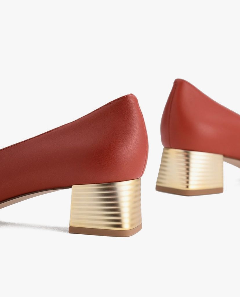 PEDRO - Giày cao gót mũi vuông đế trụ Leather
