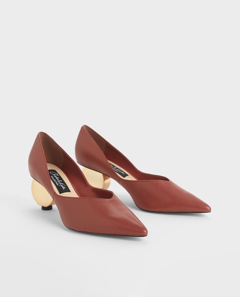 CHARLES & KEITH - Giày cao gót mũi nhọn V Cut Sculptural