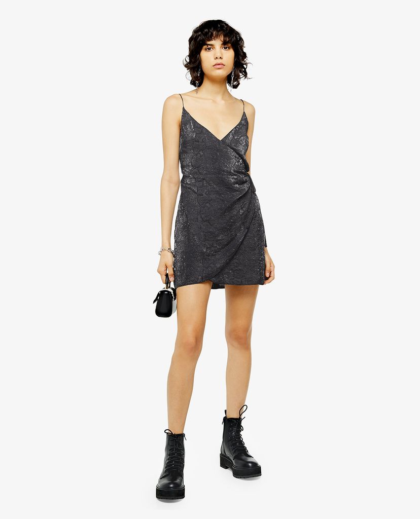 TOPSHOP - Đầm mini hai dây rút Snake Wrap