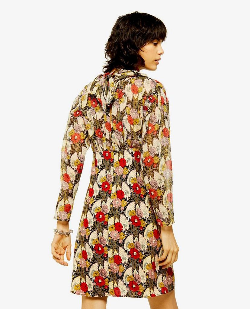 TOPSHOP - Đầm mini cổ lọ tay dài IDOL Empire Line