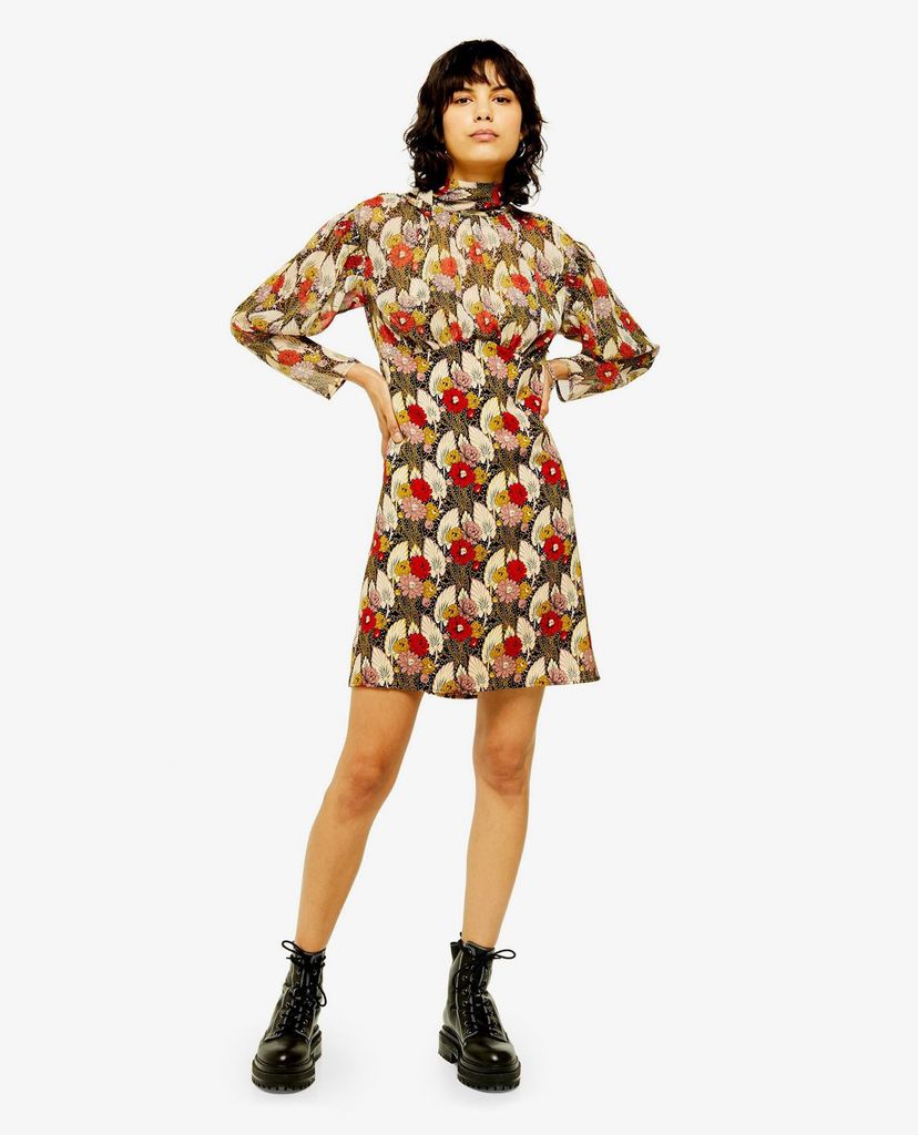 TOPSHOP - Đầm mini cổ lọ tay dài IDOL Empire Line