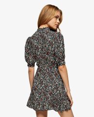 TOPSHOP - Đầm mini cổ V tay ngắn Ditsy Floral Print Wrap
