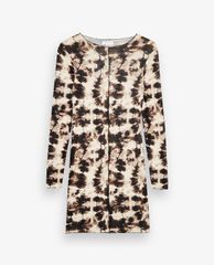 TOPSHOP - Đầm mini tay dài phom ôm Tie Dye Mesh Bodycon