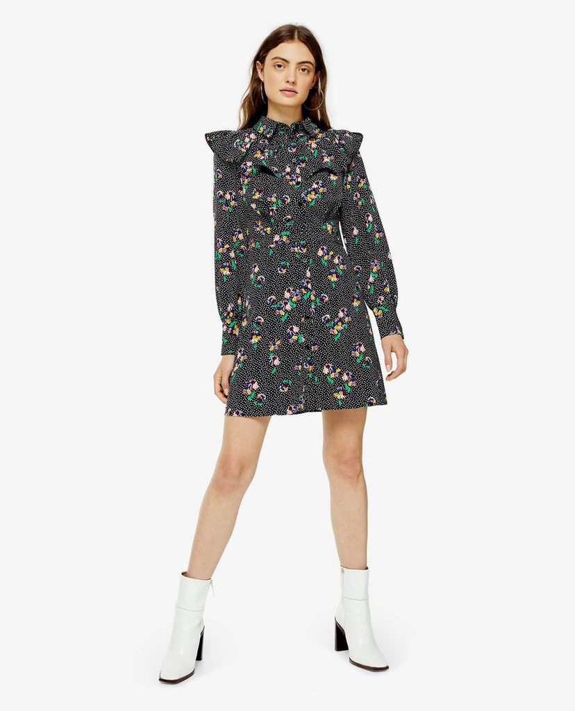 TOPSHOP - Đầm mini tay dài Floral Print Yoke