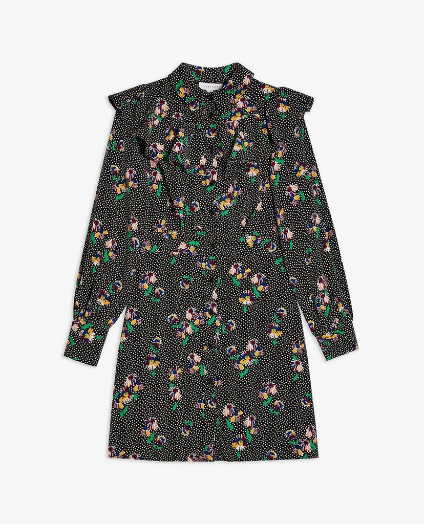 TOPSHOP - Đầm mini tay dài Floral Print Yoke
