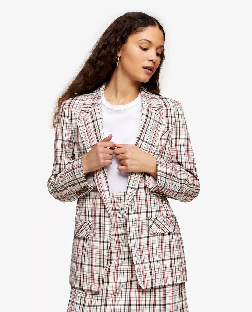 TOPSHOP - Áo blazer nữ cổ bẻ Check Suit