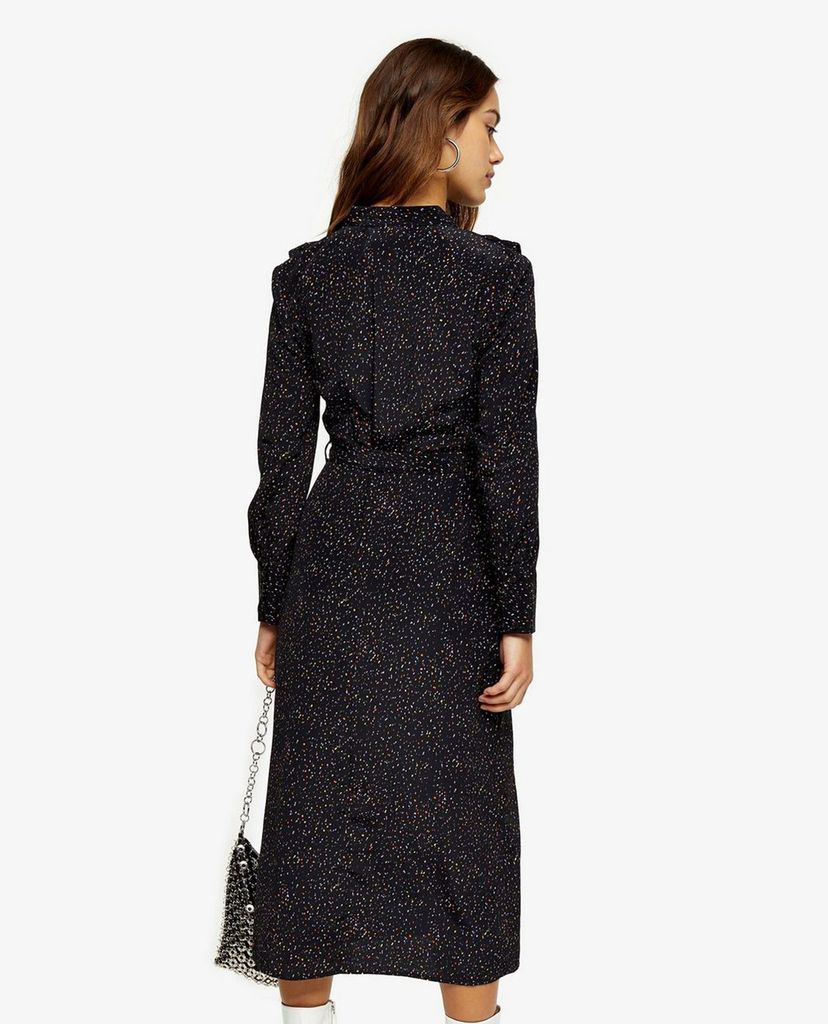 TOPSHOP - Đầm midi tay dài cổ V PETITE Ruffle Shirt