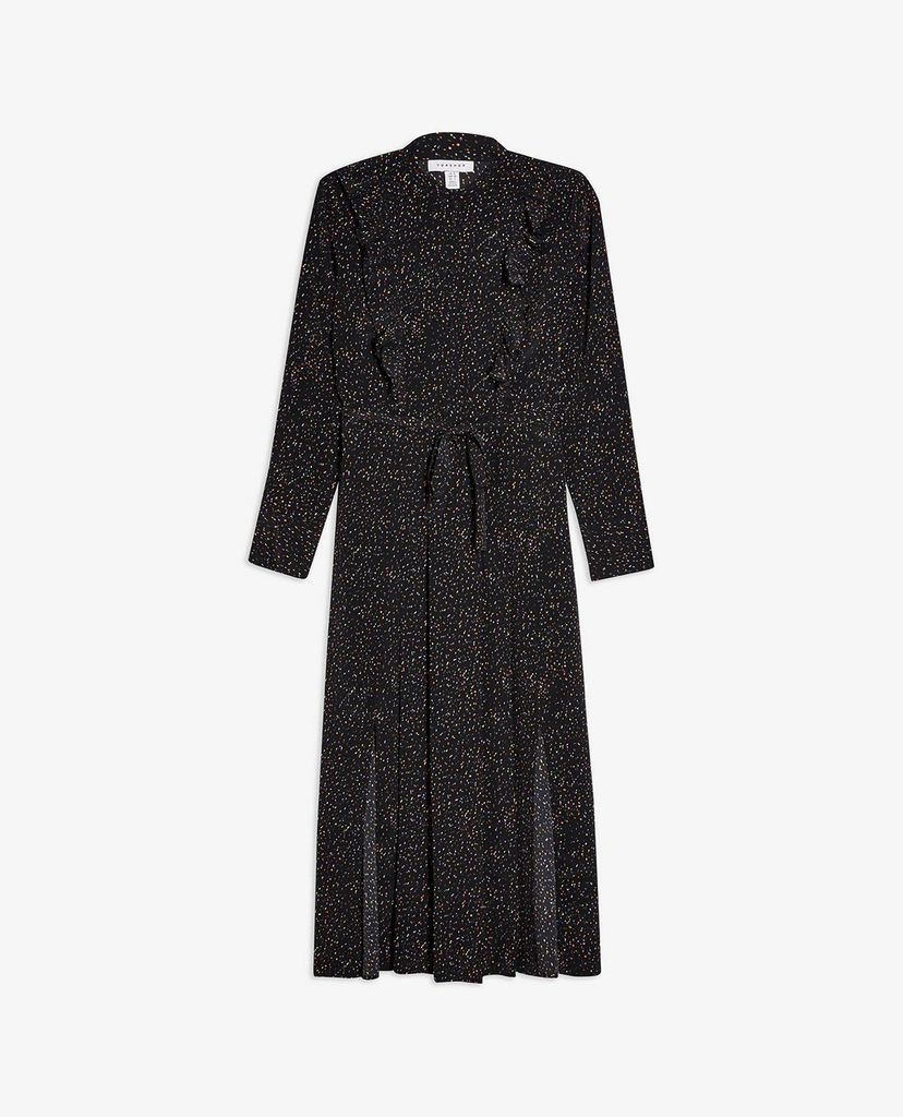 TOPSHOP - Đầm midi tay dài cổ V PETITE Ruffle Shirt
