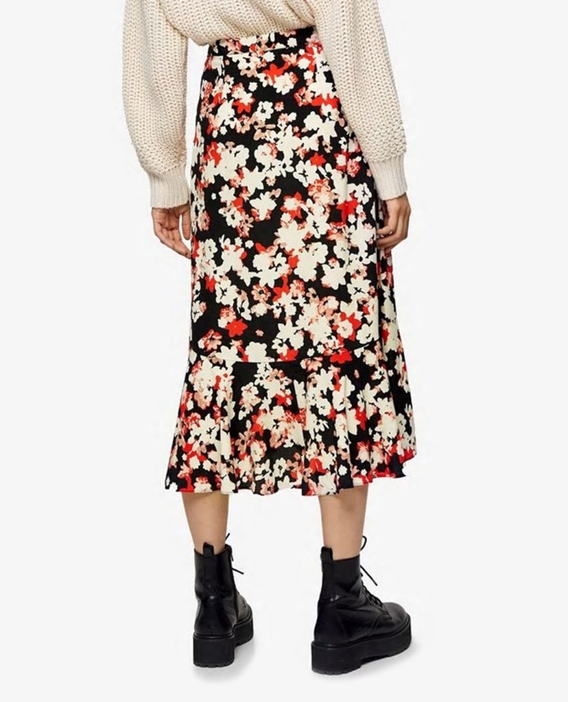 TOPSHOP - Chân váy midi lưng cao Multi Floral Wrap