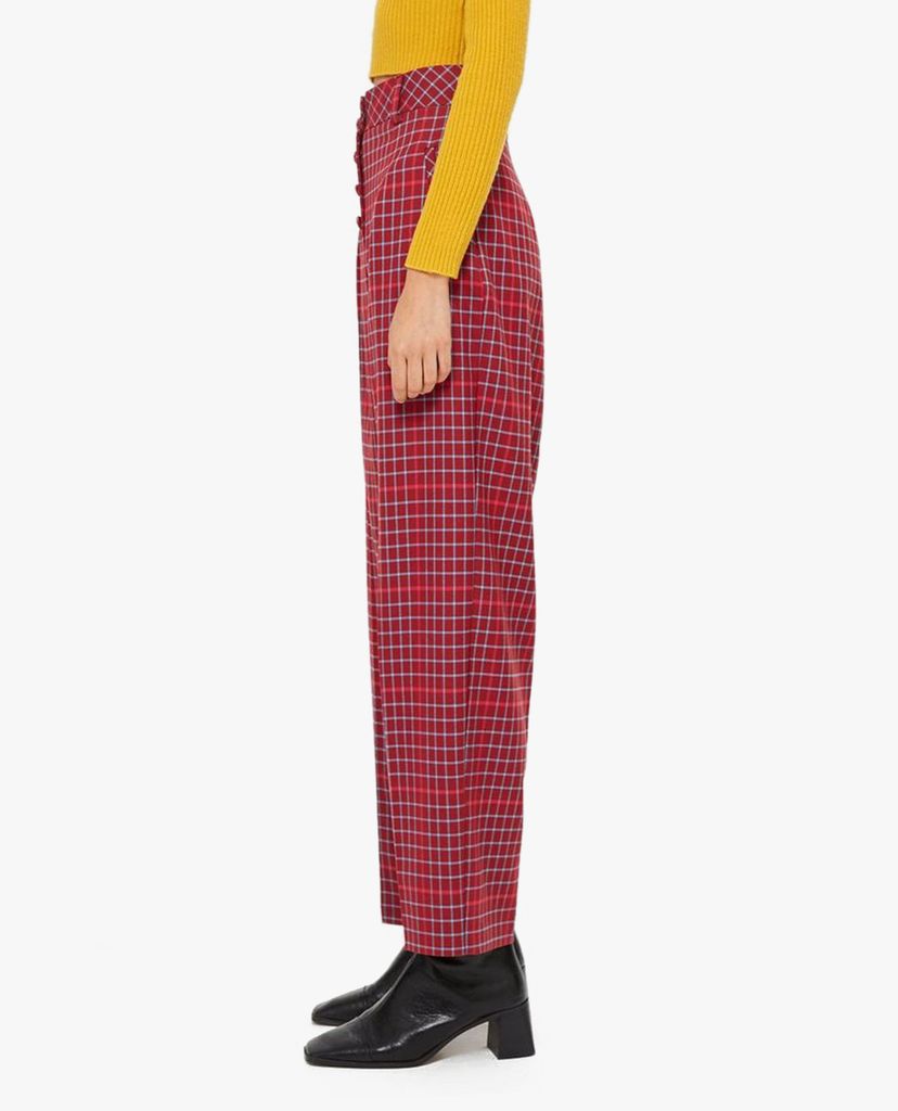 TOPSHOP - Quần kiểu nữ ống rộng Check Slouch