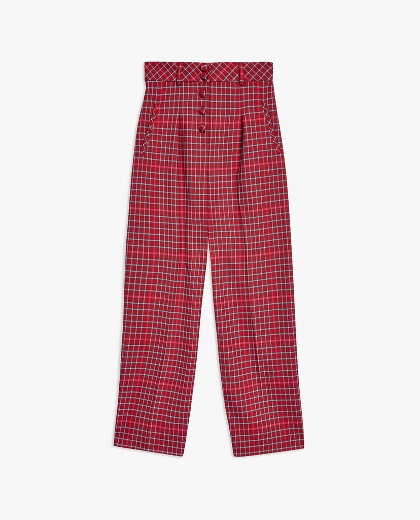 TOPSHOP - Quần kiểu nữ ống rộng Check Slouch