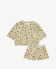 TOPSHOP - Set áo thun và quần shorts Leopard Print Boxy
