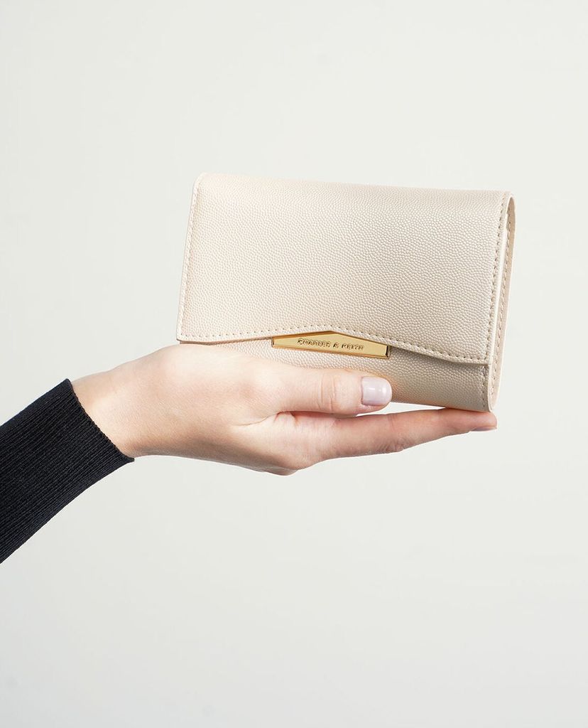 CHARLES & KEITH - Ví nữ dạng gập Metallic Accent