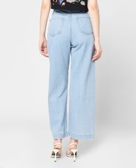 GIGI - Quần jeans nữ denim lưng cao ống rộng thời trang