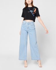 GIGI - Quần jeans nữ denim lưng cao ống rộng thời trang