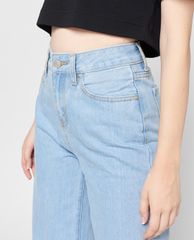 GIGI - Quần jeans nữ denim lưng cao ống rộng thời trang