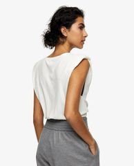TOPSHOP - Áo kiểu nữ cổ độn vai cổ tròn Ivory Shoulder Pad Tank