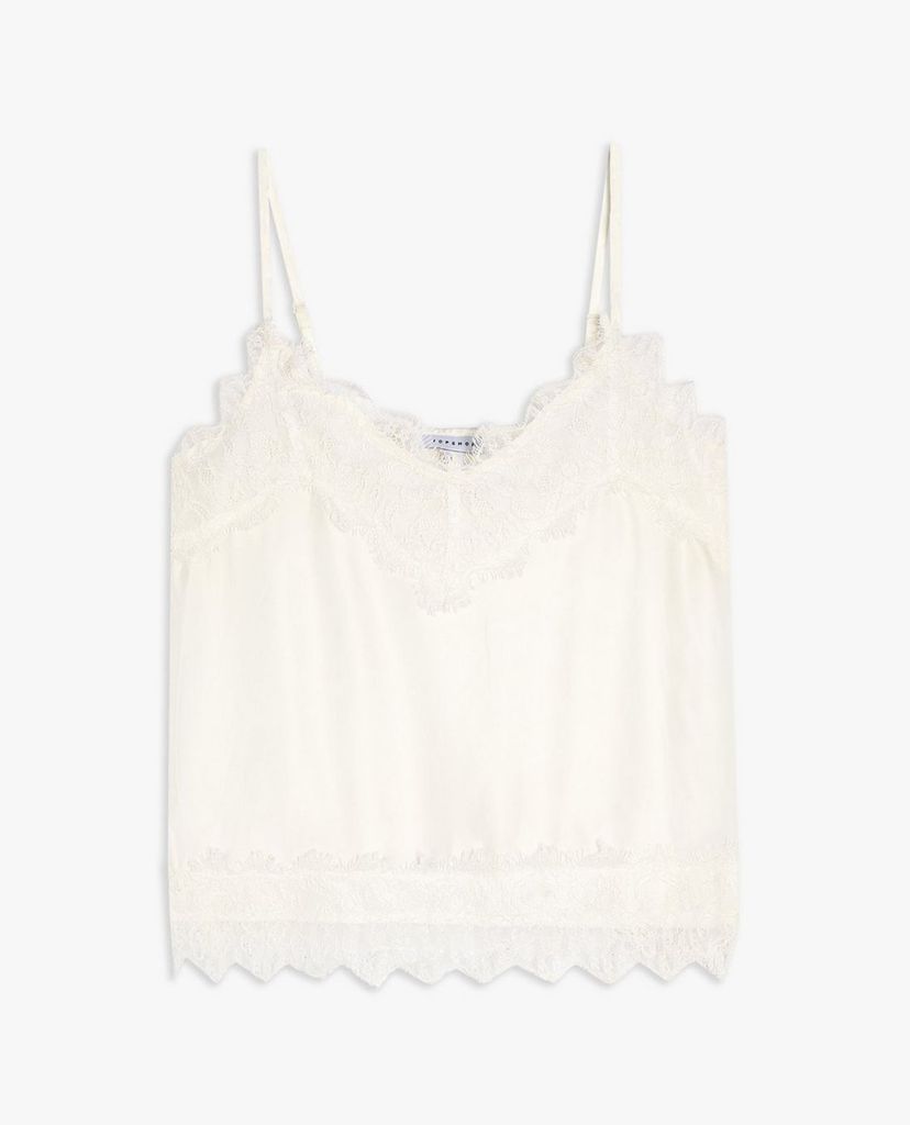 TOPSHOP - Áo hai dây phối ren Ivory Lace Hem
