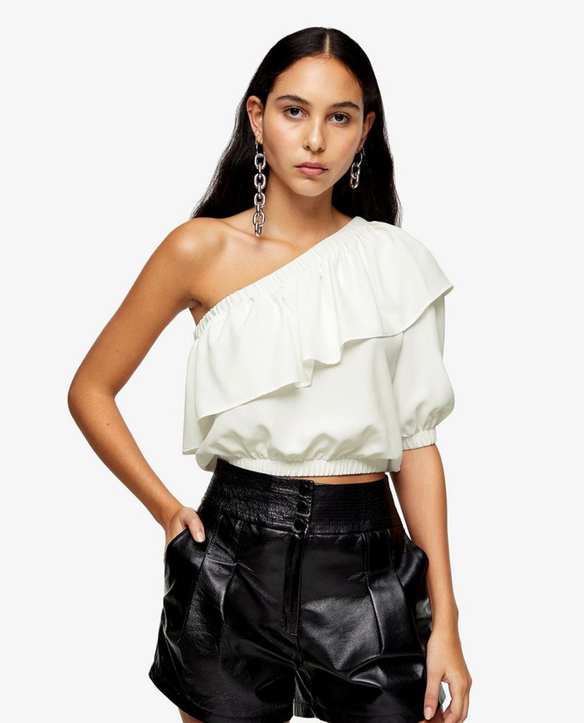 TOPSHOP - Áo kiểu nữ lệch vai phối bèo thời trang