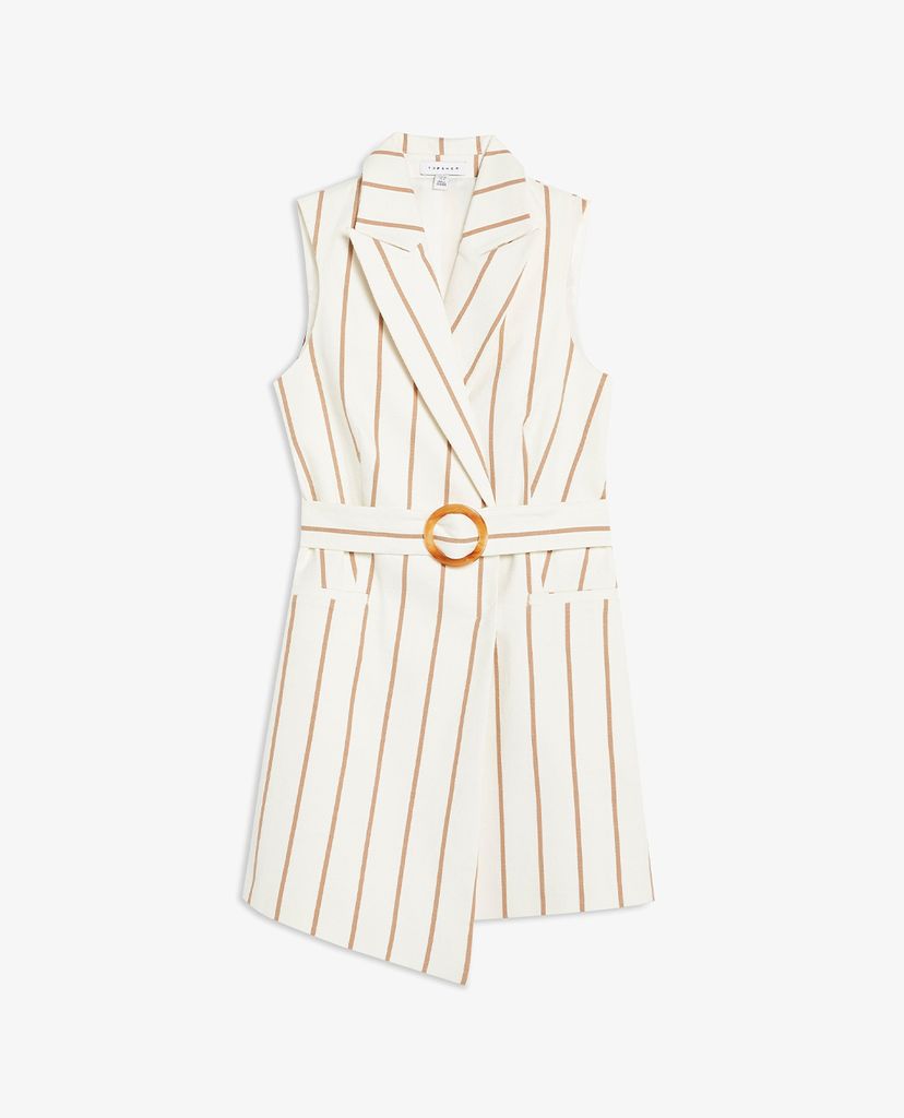TOPSHOP - Áo blazer nữ sát nách Belt Stripe Sleeveless