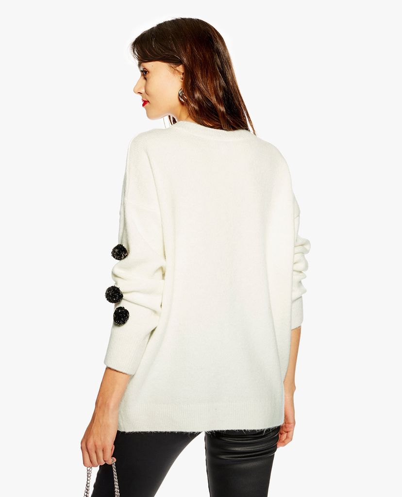 TOPSHOP - Áo len nữ cổ tròn tay dài Christmas Fa La La La