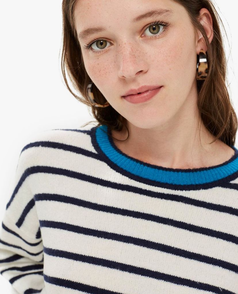 TOPSHOP - Áo sweatshirt nữ tay dài All Over Striped