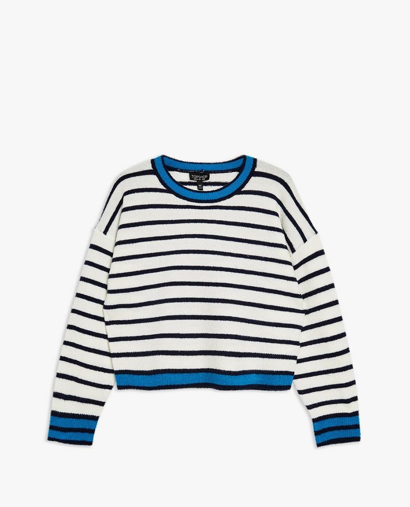 TOPSHOP - Áo sweatshirt nữ tay dài All Over Striped