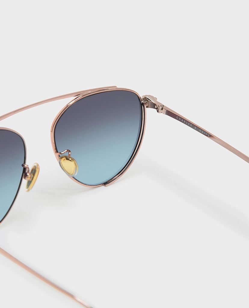 CHARLES & KEITH - Kính mát nữ thời trang Wire Frame