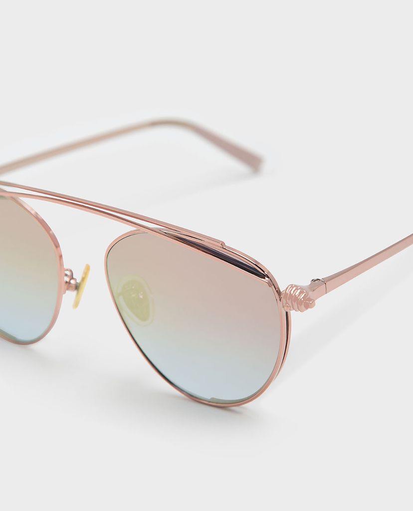 CHARLES & KEITH - Kính mát nữ thời trang Wire Frame