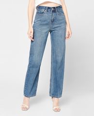 GIGI - Quần jeans nữ denim phom suông wash bạc thời trang Daddy