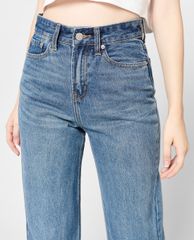 GIGI - Quần jeans nữ denim phom suông wash bạc thời trang Daddy