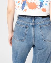 GIGI - Quần jeans nữ denim phom suông wash bạc thời trang Daddy