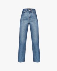 GIGI - Quần jeans nữ denim phom suông wash bạc thời trang Daddy