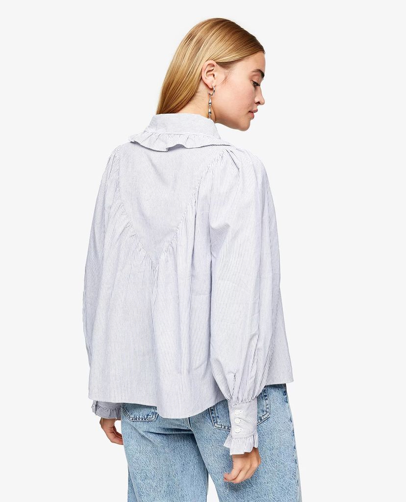 TOPSHOP - Áo sơ mi cổ sen tay dài Star Collar Ruffle