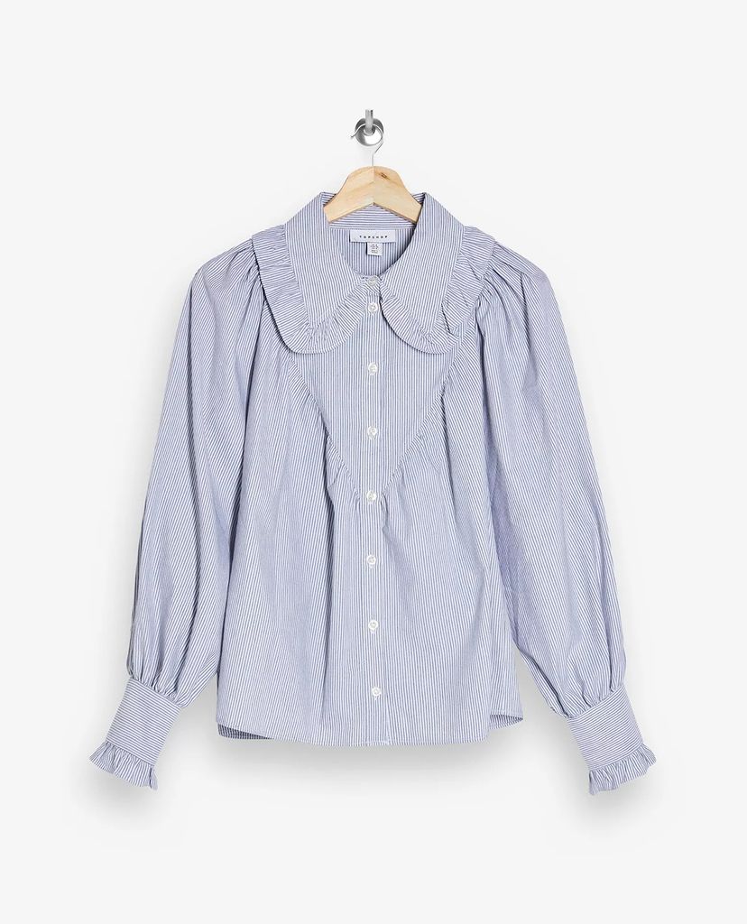 TOPSHOP - Áo sơ mi cổ sen tay dài Star Collar Ruffle