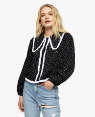 TOPSHOP - Áo kiểu nữ tay dài cổ bẻ Oversized Collared
