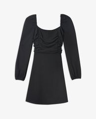 TOPSHOP - Đầm mini cổ vuông tay dài Ruched Poplin