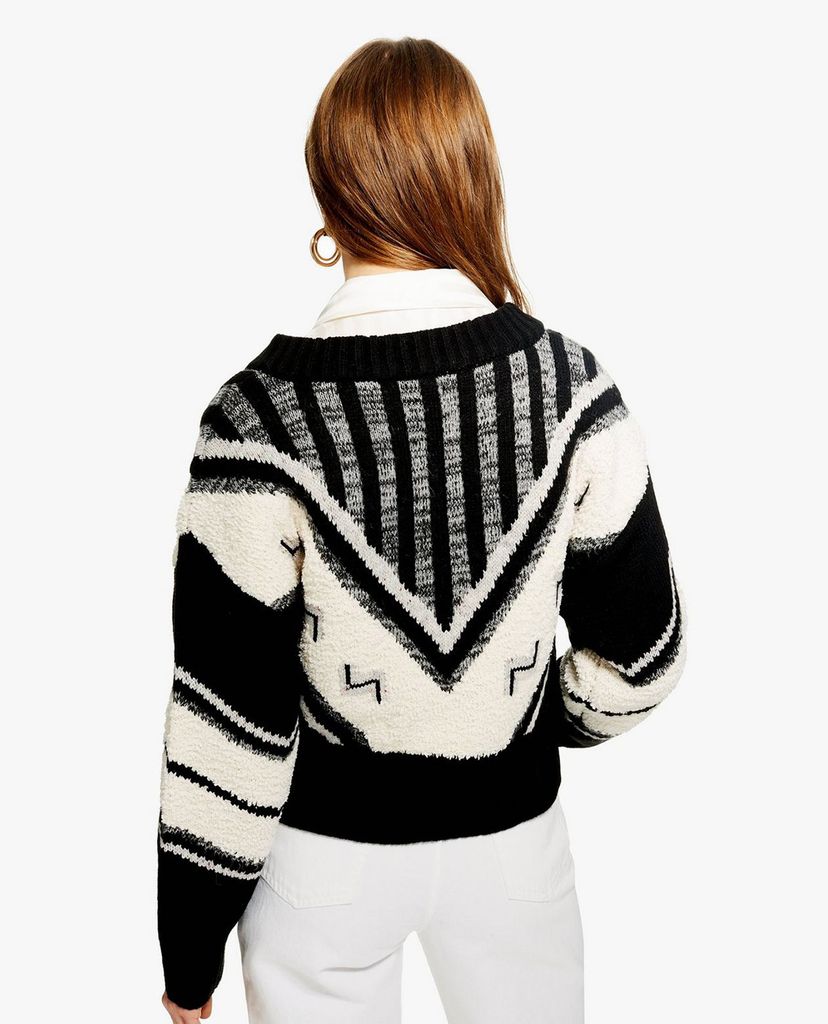 TOPSHOP - Áo len nữ cổ V tay dài phom suông thời trang