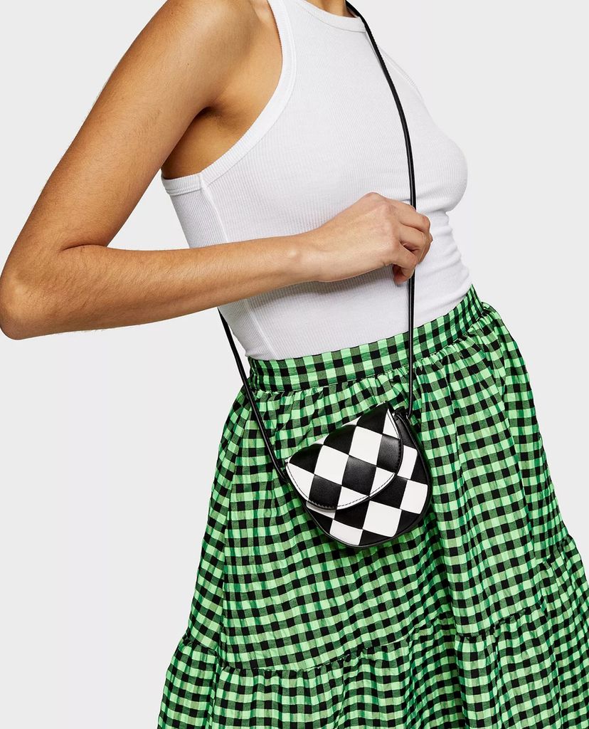 TOPSHOP - Túi đeo chéo nữ Black & White Chequered