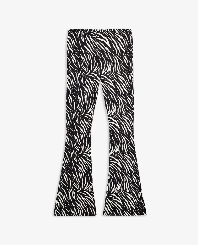 TOPSHOP - Quần kiểu nữ ống loe PETITE Black & White Zebra Print Crinkle Flared