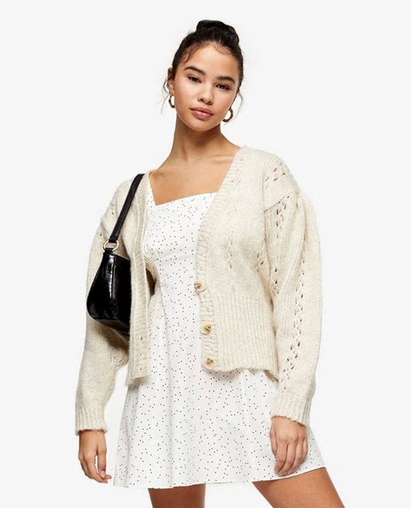 TOPSHOP - Đầm mini hai dây PETITE Black & White Strappy