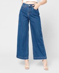 GIGI - Quần jeans nữ denim lưng cao ống rộng thời trang