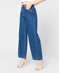 GIGI - Quần jeans nữ denim lưng cao ống rộng thời trang
