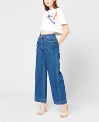 GIGI - Quần jeans nữ denim lưng cao ống rộng thời trang