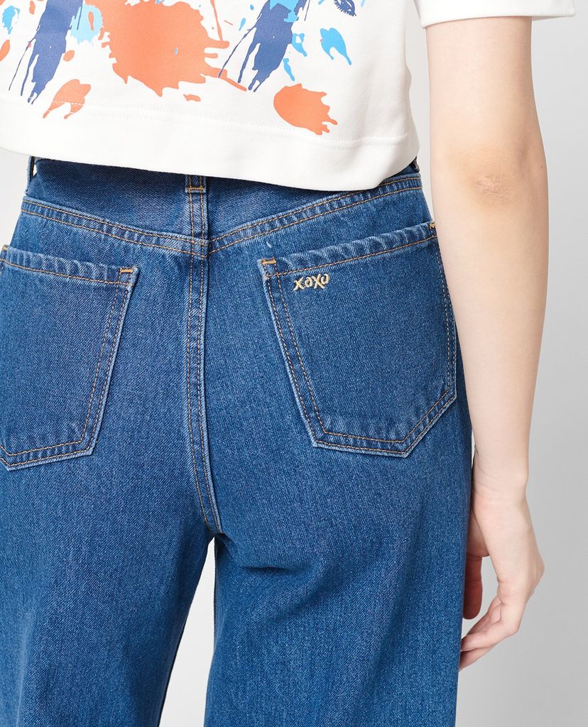 GIGI - Quần jeans nữ denim lưng cao ống rộng thời trang