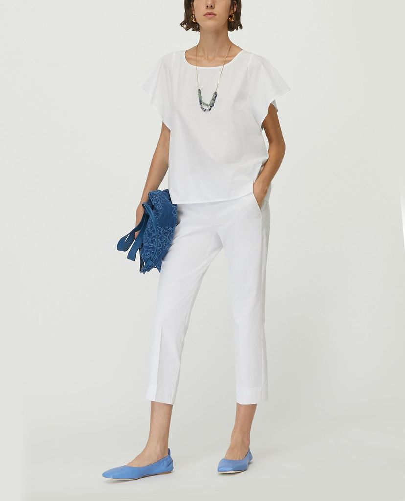 MAX&Co. - Áo kiểu nữ cổ tròn ngắn tay Poplin With Bow Back