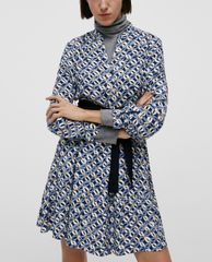 MAX&Co. - Đầm mini cổ V tay dài Flounce In Sablé
