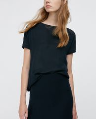 MAX&Co. - Áo thun nữ cổ tròn tay ngắn Silk And Jersey